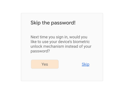 Skip the password