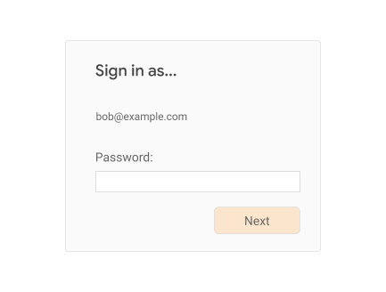 Password-based re-sign-in